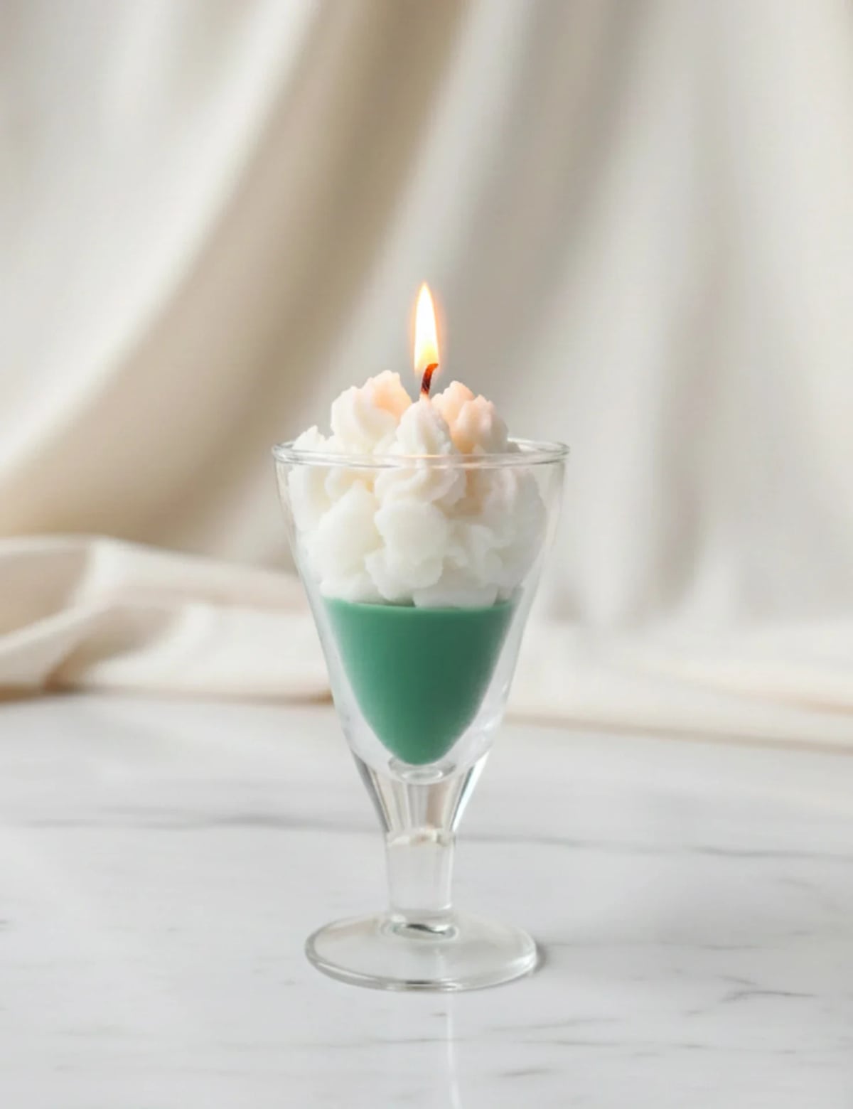 Decorative Layered Wax Candle in Glass Goblet | Handmade Designer Candle for Home Décor, Festive, Diwali & Gifting — view 1 of 4