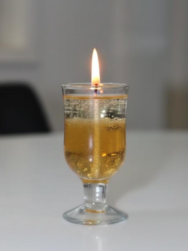 Golden Decorative Gel Candle in Glass Cup – Handmade Transparent Scented Candle for Home Décor,Gift – Long Burning Aromatherapy Wax Candle with Elegant Modern Design (Pack of 1) — view 1 of 4