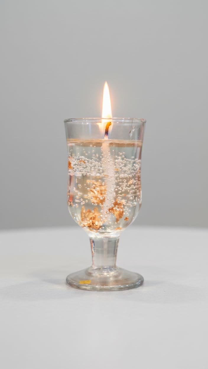 Luxury Decorative Gel Candle in Glass Cup – Handmade Transparent Aromatherapy Candle with Gold Flakes for Home Décor, Relaxation & Gift – Long Burning Scented Wax Candle (Pack of 1) — view 1 of 4
